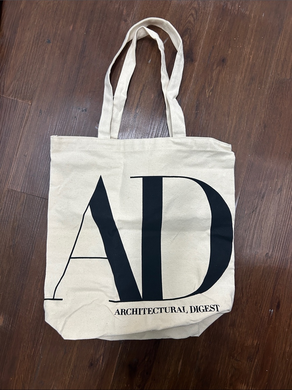 Architectural Digest AD logo tote ivory black